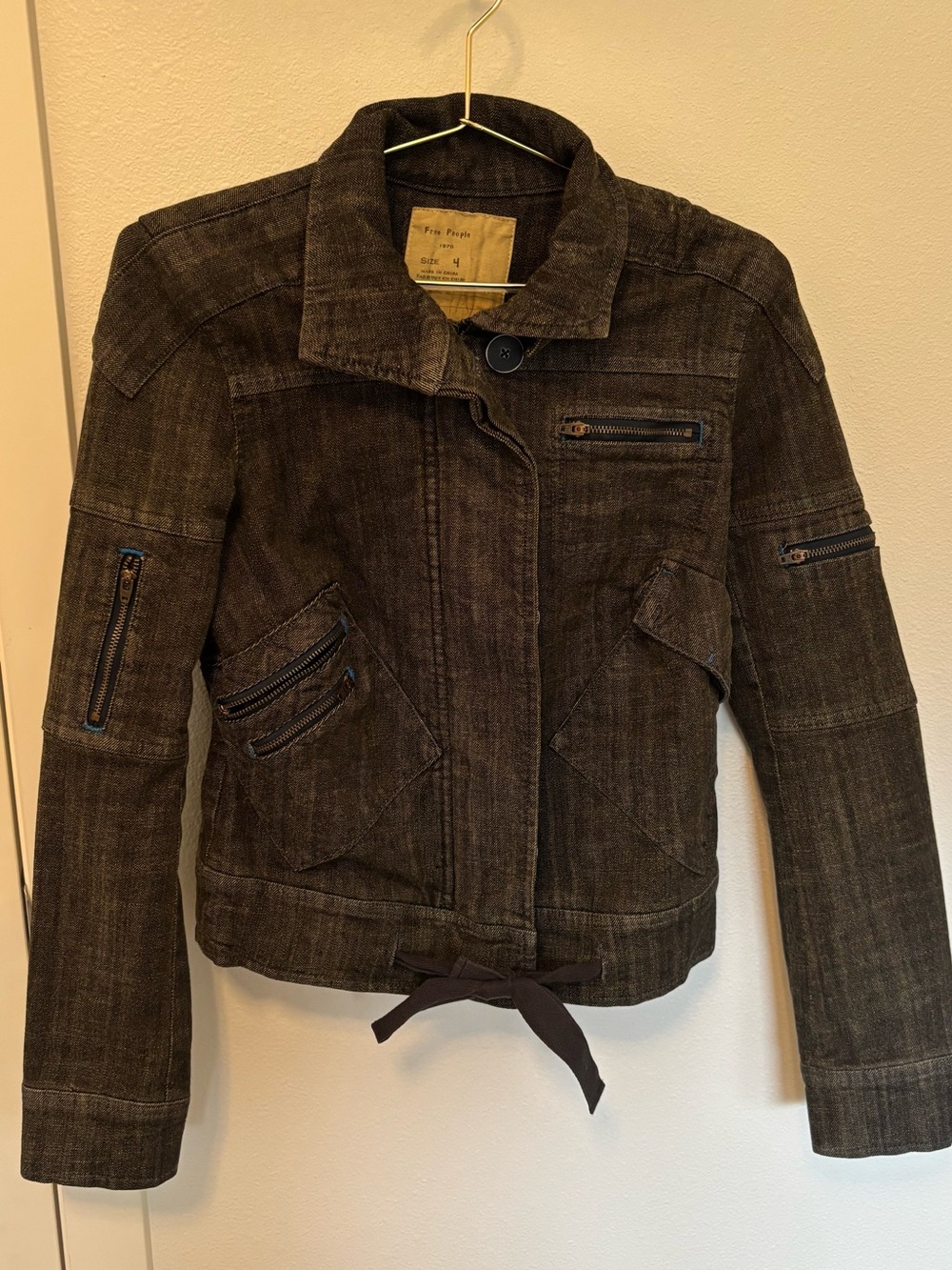 Free People Dark Indigo Denim Jacket